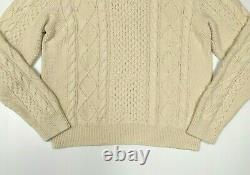 Polo Ralph Lauren Aran Rope Cable Fisherman's Knit Sweater Preppy Gentleman Men