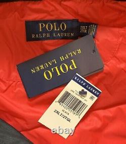 Polo Ralph Lauren Big Pony Mens Hooded Down Puffer Jacket Coat Black Sz 2XLT NEW