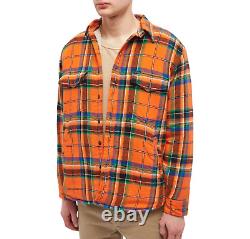 Polo Ralph Lauren Big & Tall Orange Plaid Fleece Lined Overshirt Jacket New