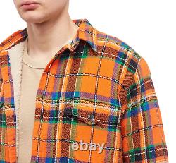 Polo Ralph Lauren Big & Tall Orange Plaid Fleece Lined Overshirt Jacket New