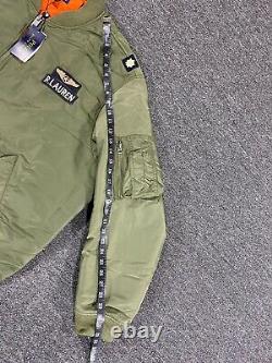 Polo Ralph Lauren Bomber Jacket Mens 3XB Green Military Army Coat Adult Big 3X