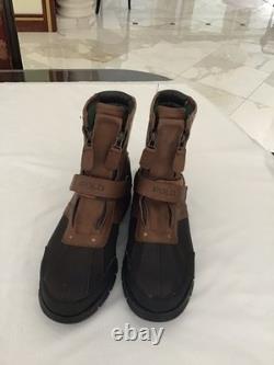 Polo Ralph Lauren Boot Men 12D Brown Black Conquest Hi II Leather Double Zip New