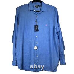 Polo Ralph Lauren Bradford Classic Fit Long Sleeve 100% Linen Shirt Size 2XLT