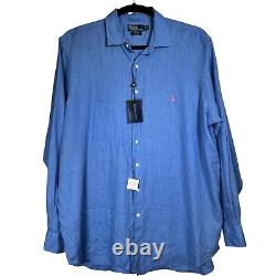 Polo Ralph Lauren Bradford Classic Fit Long Sleeve 100% Linen Shirt Size 2XLT