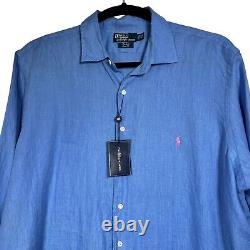 Polo Ralph Lauren Bradford Classic Fit Long Sleeve 100% Linen Shirt Size 2XLT