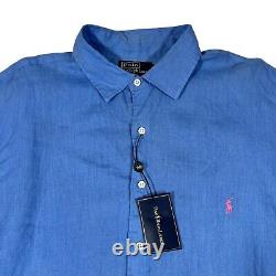 Polo Ralph Lauren Bradford Classic Fit Long Sleeve 100% Linen Shirt Size 2XLT