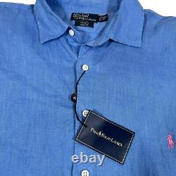 Polo Ralph Lauren Bradford Classic Fit Long Sleeve 100% Linen Shirt Size 2XLT