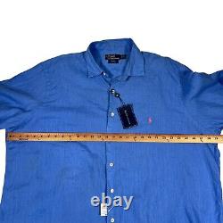 Polo Ralph Lauren Bradford Classic Fit Long Sleeve 100% Linen Shirt Size 2XLT