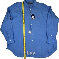 Polo Ralph Lauren Bradford Classic Fit Long Sleeve 100% Linen Shirt Size 2XLT