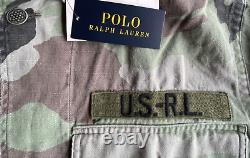 Polo Ralph Lauren Camo Military Shirt USRL Jacket Camouflage Men's Sz M $248
