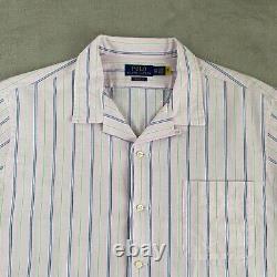 Polo Ralph Lauren Camp Shirt Men 2XL Pink Striped Loop Collar Classic Fit NWT