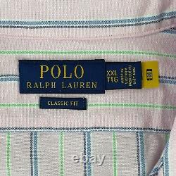 Polo Ralph Lauren Camp Shirt Men 2XL Pink Striped Loop Collar Classic Fit NWT