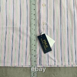 Polo Ralph Lauren Camp Shirt Men 2XL Pink Striped Loop Collar Classic Fit NWT