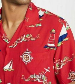 Polo Ralph Lauren Captain Royal Sailboat Yacht Sailor Lightweight Viscose Shirt
