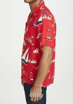 Polo Ralph Lauren Captain Royal Sailboat Yacht Sailor Lightweight Viscose Shirt