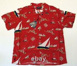 Polo Ralph Lauren Captain Royal Sailboat Yacht Sailor Lightweight Viscose Shirt