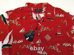 Polo Ralph Lauren Captain Royal Sailboat Yacht Sailor Lightweight Viscose Shirt