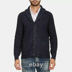 Polo Ralph Lauren Chunky Heavy Knit Navy Faded Washed Shawl Cardigan Sweater NWT