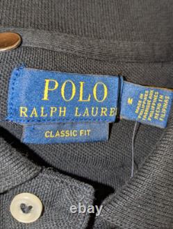 Polo Ralph Lauren Classic Fit Basketball 67 Multi Patch Polo Shirt in Black