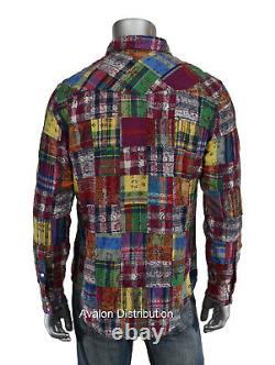 Polo Ralph Lauren Classic Fit Madras Patchwork Western Shirt M New