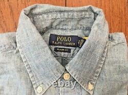 Polo Ralph Lauren Classic Fit Men's Short Sleeve Shirt CHAMBRAY Light BIG & TALL
