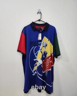 Polo Ralph Lauren Color Block Basketball Graphic Mesh Polo Classic Fit Size Lrg