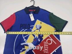 Polo Ralph Lauren Color Block Basketball Graphic Mesh Polo Classic Fit Size Lrg