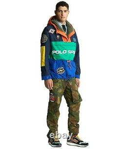 Polo Ralph Lauren Colorblocked Sportsman Patchwork Pullover Hood Jacket Mountain