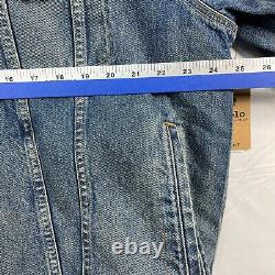 Polo Ralph Lauren Denim Coat Mens size XL Blue 4 Pockets Snap Buttons New