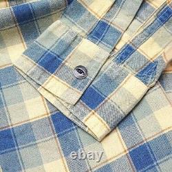 Polo Ralph Lauren Double Rl Rrl Blue Plaid Cotton Dobby Cat Eye Work Shirt $225p