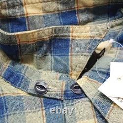 Polo Ralph Lauren Double Rl Rrl Blue Plaid Cotton Dobby Cat Eye Work Shirt $225p