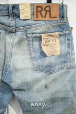 Polo Ralph Lauren Double Rl Rrl Boyfit Boy Fit Distressed Denim Jeans $360+