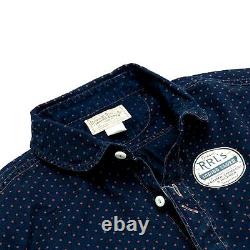 Polo Ralph Lauren Double Rl Rrl Japanese Indigo Dot Connor Railman Work Shirt