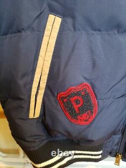 Polo Ralph Lauren Down Bomber Patch Letterman Varsity Jacket Mens Size Medium