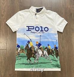 Polo Ralph Lauren Equestrian Horse Polo Match Mesh Polo Shirt White NWT Men's M