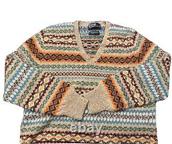 Polo Ralph Lauren Fair Isle Sweater NEW Mens Small Hand Knit Wool