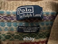 Polo Ralph Lauren Fair Isle Sweater NEW Mens Small Hand Knit Wool