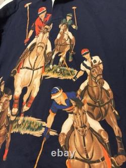 Polo Ralph Lauren Five Horseman Rugby Shirt-Blue-Men's XL RARE (READ)