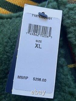 Polo Ralph Lauren Fleece Sherpa Varsity Jacket Skull Green Men's Size XL NWT