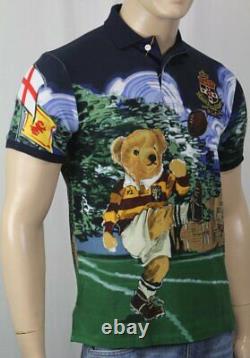 Polo Ralph Lauren Football Rugby Kicker Bear Custom Slim Fit Shirt NWT