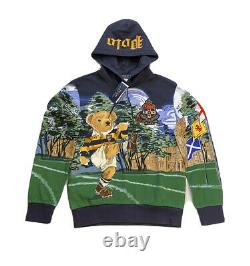 Polo Ralph Lauren Football Rugby Kicker Bear Hoodie Sweatshirt Sweater Mens S