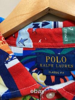 Polo Ralph Lauren Geneva Regatta Yacht Sailing Poster Mesh Polo Shirt Sz L NEW