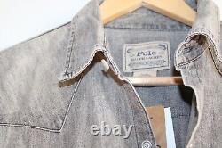 Polo Ralph Lauren Gray Denim Western Shirt Small NWT