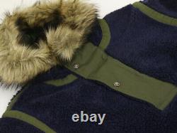 Polo Ralph Lauren Heavy Retro-pile Fleece Pullover Jacket Coat with fur hood