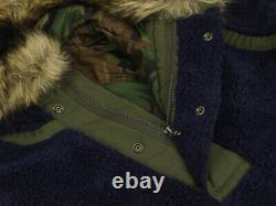 Polo Ralph Lauren Heavy Retro-pile Fleece Pullover Jacket Coat with fur hood