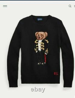 Polo Ralph Lauren Holiday Bear Black Wool Cashmere Sweater Womens MSRP $398 sz M