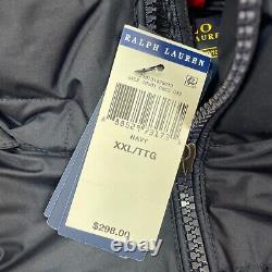 Polo Ralph Lauren Hooded Down Puffer Jacket Coat Mens XXL Navy Blue New
