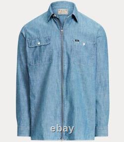 Polo Ralph Lauren Indigo Dyed Chambray Full Zip Overshirt Shirt Jacket Gentleman