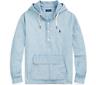 Polo Ralph Lauren Indigo Dyed Chambray Hooded Popover Henley Hoodie Pullover Men