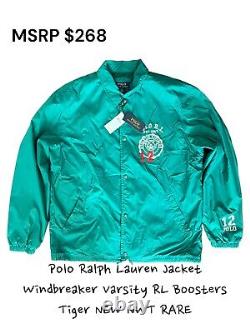 Polo Ralph Lauren Jacket Windbreaker Varsity Boosters Tiger Mens Sz L RARE NEW